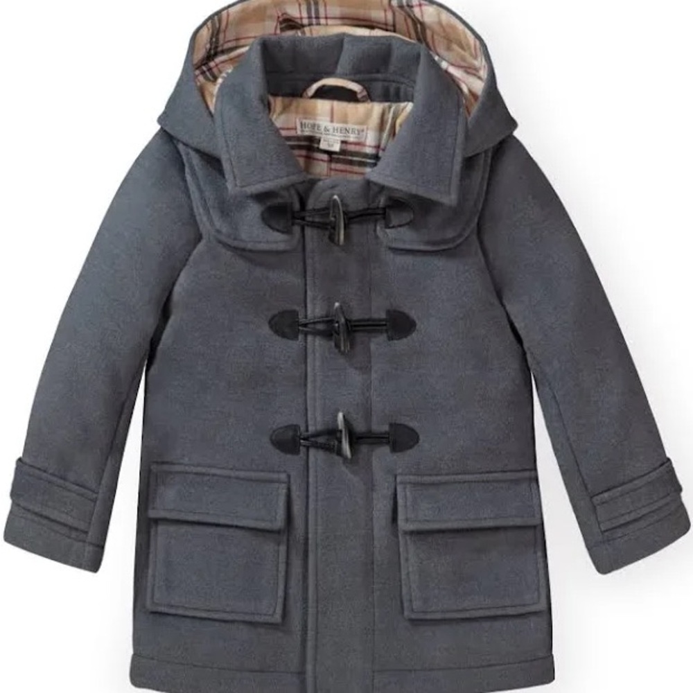 Hope and Henry duffle toggle coat in grey. Size L